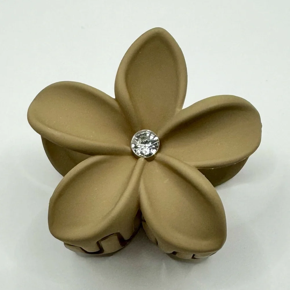 3 Matte Flower Hair Clips NEW